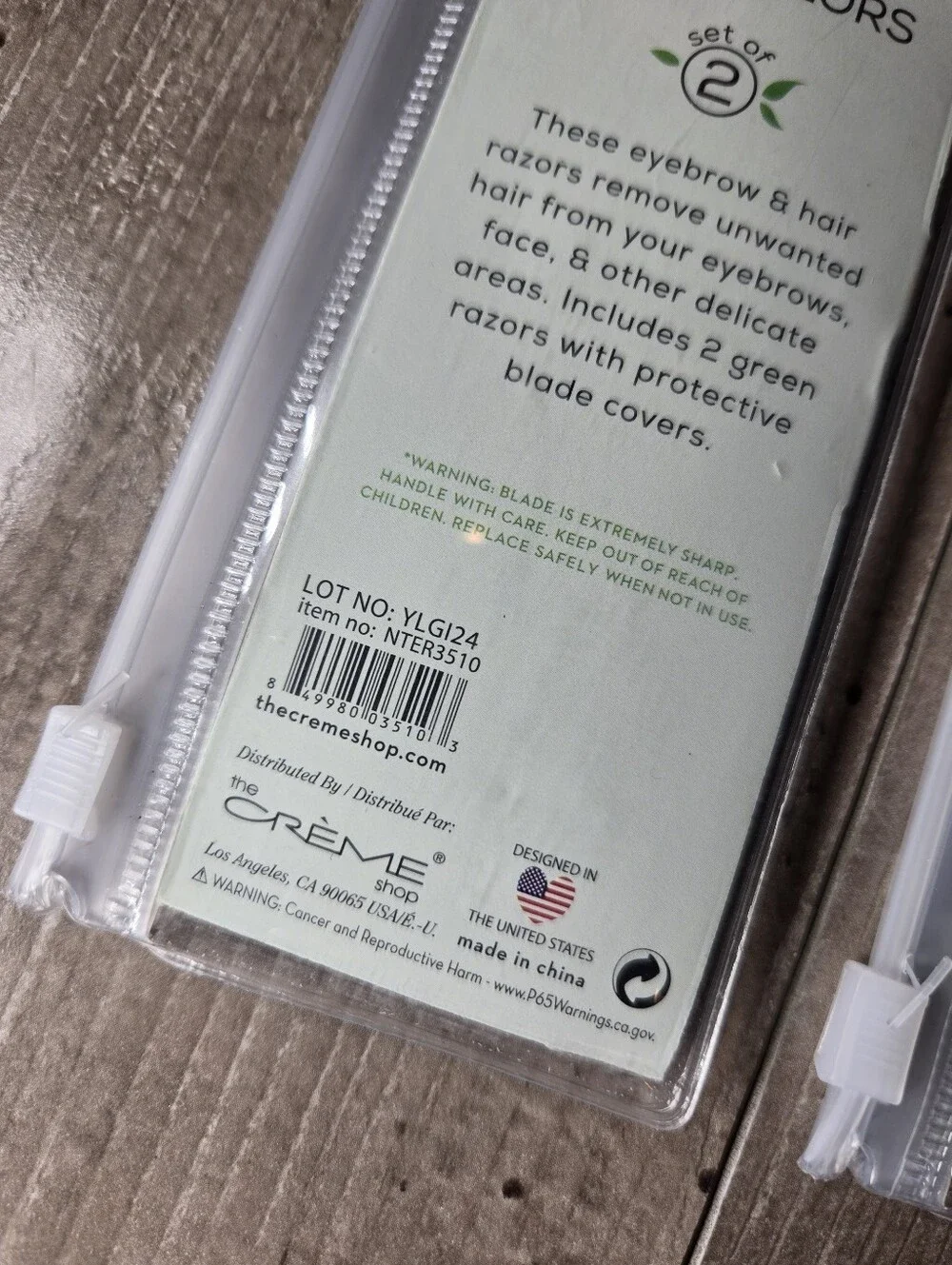 NWT The Crème Shop Mint Green Eyebrow & Hair Razors – 2 Pack (4 Total)
